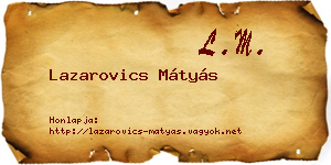 Lazarovics Mátyás névjegykártya
