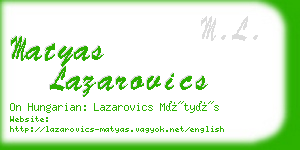 matyas lazarovics business card